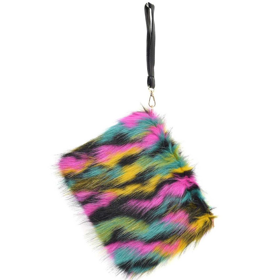 Women HOLZRICHTER | Furry Clutch Multicolor Black